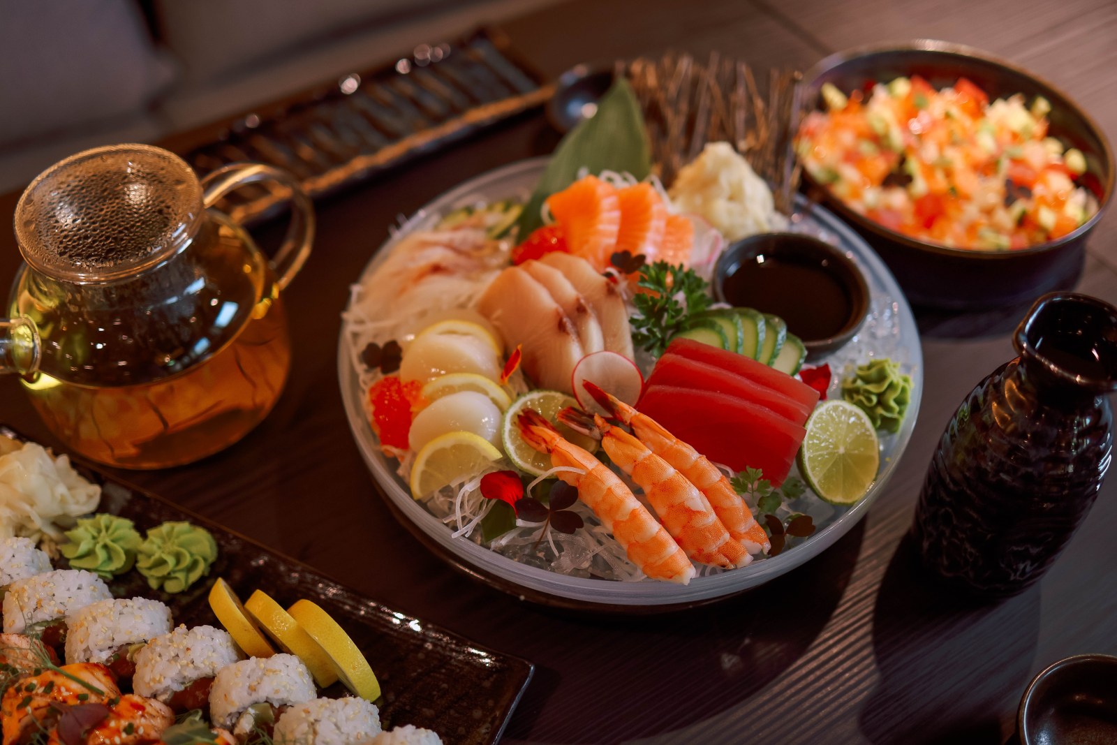 Japanese sushi selection.